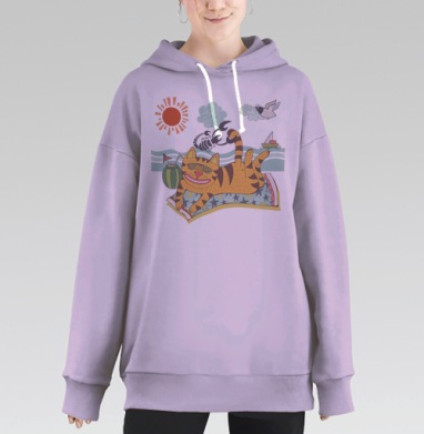 Summer! Sea! / Лето! Море!, Hoodie Long Oversize Fiolet