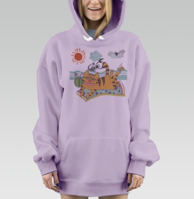 Summer! Sea! / Лето! Море!, Hoodie Mjhigh Dig Mel, Fiolet, утепленная
