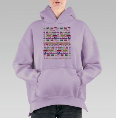 SUPER CARS / СУПЕРКАРЫ, Hoodie Oversize Fiolet, утепленная