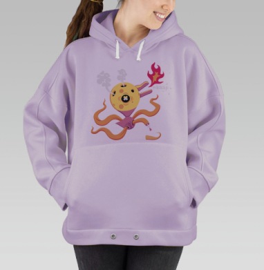 Surreal Cheese Creature / Сюрреалистичное существо в состоянии тихий час naaap, Hoodie Oversize Fiolet