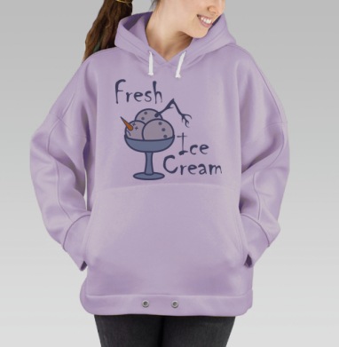 Свежее мороженое с мертвым снеговиком в десертной вазочке, Hoodie Oversize Fiolet