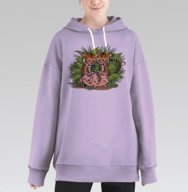 Сюрреалистический стимпанк киборг механические внутренние органы, Hoodie Long Oversize Fiolet