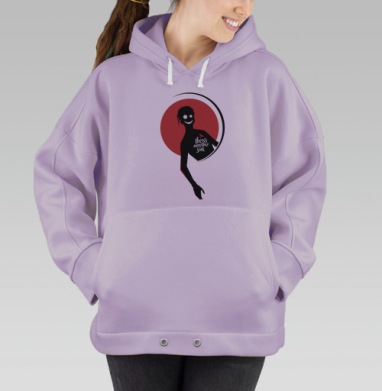 Тёмный силуэт с загадочной надписью «есть другая сторона», Hoodie Oversize Fiolet