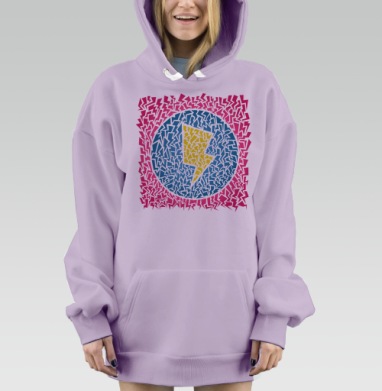 Thunderbolt / Удар молнии, Hoodie Mjhigh Dig Mel, Fiolet, утепленная