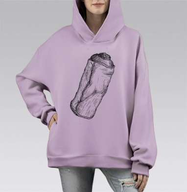 Tiredcan / Уставший баллончик, Hoodie Mono Fiolet, оверсайз, утепленная