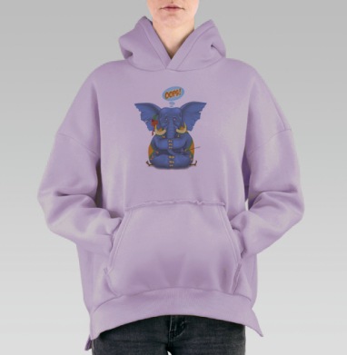 Удачно присел, Hoodie Oversize Fiolet, утепленная