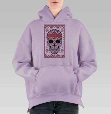 украинский череп 2, Hoodie Oversize Fiolet, утепленная