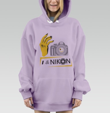 улыбка никон, Hoodie Mjhigh Dig Mel, Fiolet, утепленная