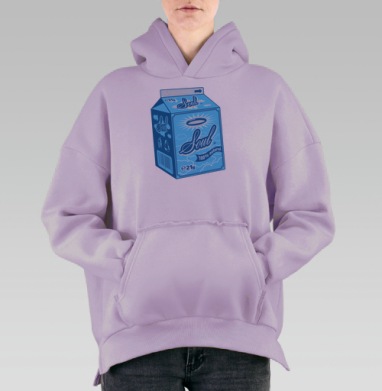 Упаковка человеческой души переосмысленная через потребление, Hoodie Oversize Fiolet, утепленная