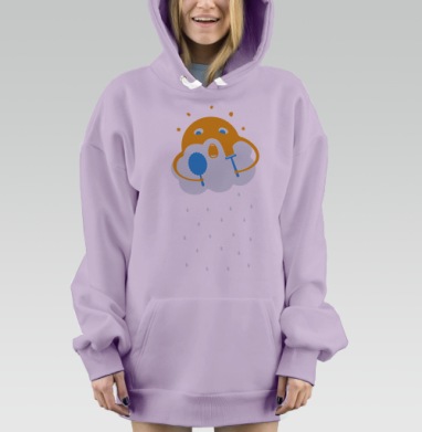 Утренний свет, Hoodie Mjhigh Dig Mel, Fiolet, утепленная
