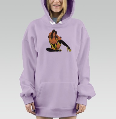 Узор из пушистых котиков с клубками пряжи, Hoodie Mjhigh Dig Mel, Fiolet, утепленная