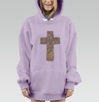 В цветах, Hoodie Mjhigh Dig Mel, Fiolet, утепленная