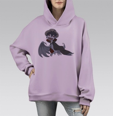 Вампирчик, Hoodie Mono Fiolet, оверсайз, утепленная