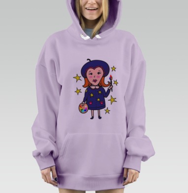 Великий художник, Hoodie Mjhigh Dig Mel, Fiolet, утепленная