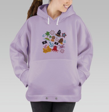 Веселые детские пиратские приключения, Hoodie Oversize Fiolet