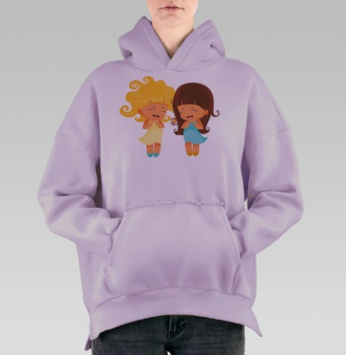 Веселые девченки, Hoodie Oversize Fiolet, утепленная