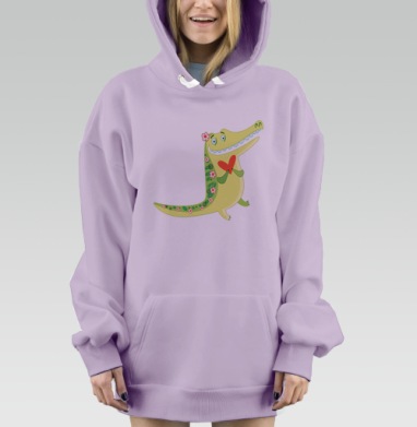 Весёлые крокодилы, Hoodie Mjhigh Dig Mel, Fiolet, утепленная