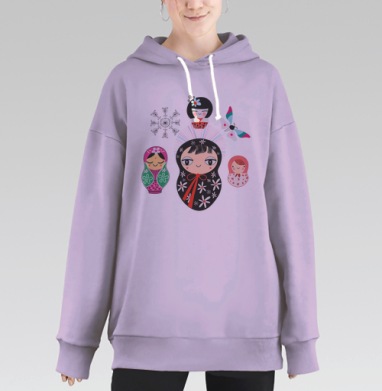 Весёлые матрёшки, Hoodie Long Oversize Fiolet