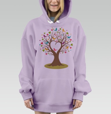 Весеннее дерево, Hoodie Mjhigh Dig Mel, Fiolet, утепленная