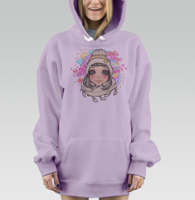 Весеннее настроение, Hoodie Mjhigh Dig Mel, Fiolet, утепленная