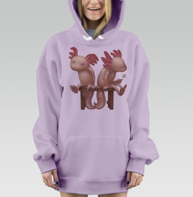 Влюбленные Аксолотли, Hoodie Mjhigh Dig Mel, Fiolet, утепленная