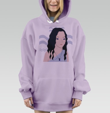 Водолей, Hoodie Mjhigh Dig Mel, Fiolet, утепленная