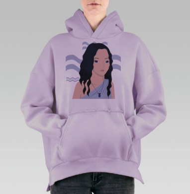 Водолей, Hoodie Oversize Fiolet, утепленная