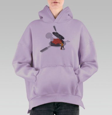 Выпечка кирпичей, Hoodie Oversize Fiolet, утепленная
