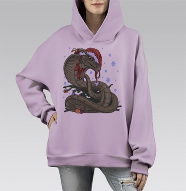 хитрый змий, Hoodie Mono Fiolet, оверсайз, утепленная