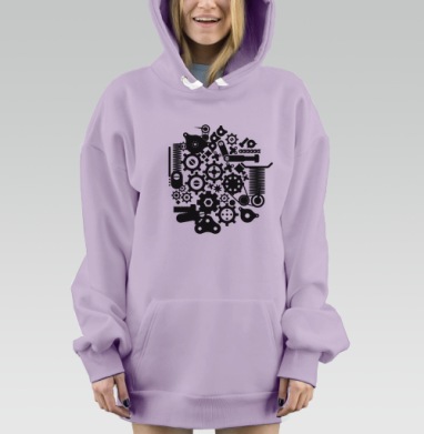 Я-РОБОТ!, Hoodie Mjhigh Dig Mel, Fiolet, утепленная