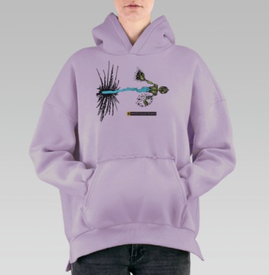 Я ИНОПЛАНЕТЯНИН, Hoodie Oversize Fiolet, утепленная