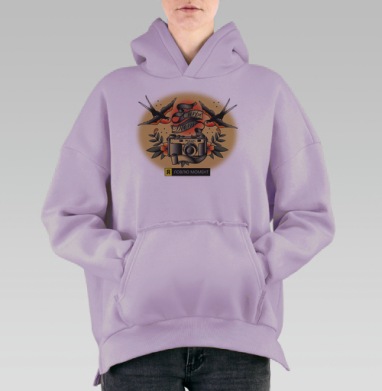 я ловлю момент, Hoodie Oversize Fiolet, утепленная