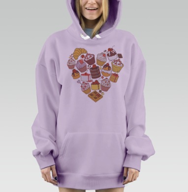 Я люблю сладкое!, Hoodie Mjhigh Dig Mel, Fiolet, утепленная