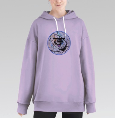 YARA ART / ЯРА АРТ, Hoodie Long Oversize Fiolet
