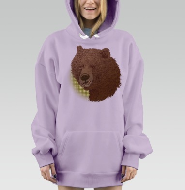 Яркие котики с клубками создают уютное настроение, Hoodie Mjhigh Dig Mel, Fiolet, утепленная
