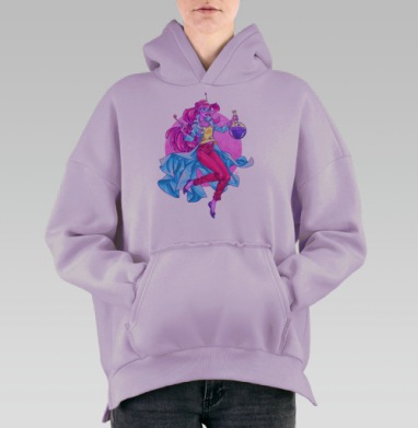 Яркий Научный Образ: Стильный Химик с Волшебным Реактивом, Hoodie Oversize Fiolet, утепленная