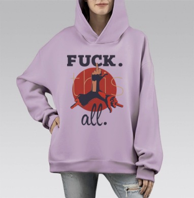 Ярость, Hoodie Mono Fiolet, оверсайз, утепленная