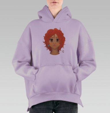Юная львица, Hoodie Oversize Fiolet, утепленная