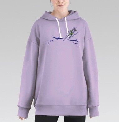 Затяжной прыжок с трамплина, Hoodie Long Oversize Fiolet