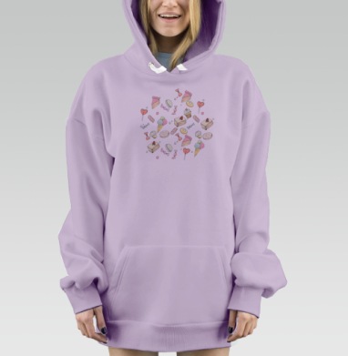 завтрак у малышки тиффани, Hoodie Mjhigh Dig Mel, Fiolet, утепленная