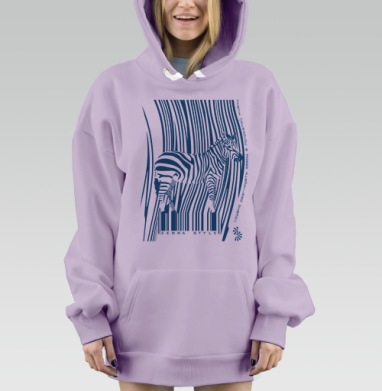 Зебра Стиль, Hoodie Mjhigh Dig Mel, Fiolet, утепленная