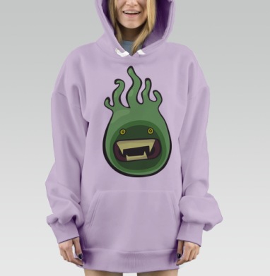 Зелёная вспышка ярости, Hoodie Mjhigh Dig Mel, Fiolet, утепленная