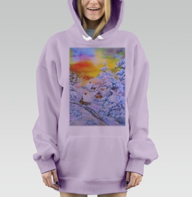 Зимняя сказка, Hoodie Mjhigh Dig Mel, Fiolet, утепленная