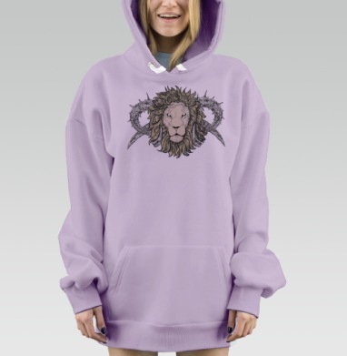 Зодиак Лев-Телец, Hoodie Mjhigh Dig Mel, Fiolet, утепленная