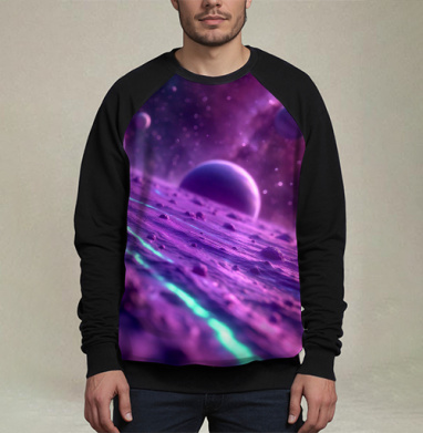 Космос и планеты, Свитшот мужской 3D / хлопок