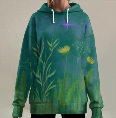Волшебное лето., Hoodie Long Oversize 3D