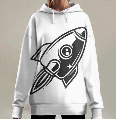 Ретро арт, Hoodie Long Oversize 3D