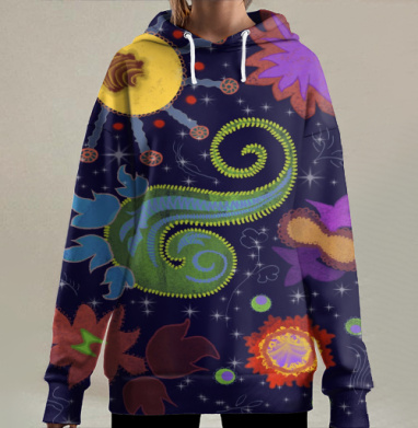 Сказка на ночь., Hoodie Long Oversize 3D