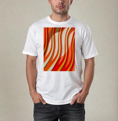 Яркая волна., Футболка / Мужчинам / Pure / Белая / C принтом