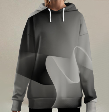Деформация волны., Hoodie Long Oversize 3D
